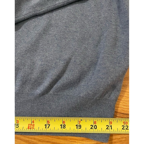 Polo Ralph Lauren Mens XXL V Neck Long Sleeve Pima Cotton Sweater Blue - Picture 8 of 8